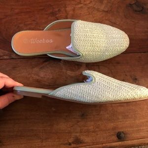 💗NIB Ladies woven mules - mint color- 6.5 - Weeboo brand- never worn
